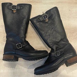 Tall Ugg Black Leather Boots